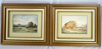 Pastoral scenes, a pair by Edwin Harris,