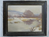 End of Winter by Otis Philbrick, signed, oil on bd