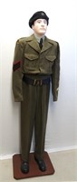 Halifax Rifles uniform on mannequin, 67" high