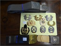 Lot of East German and Soviet belts, buckles &