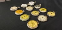 12 Vintage Pocket Watches, as is