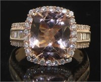14kt Rose Gold 4.76 ct Morganite & Diamond Ring