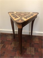 Italian Inlaid Music Box Side Table by Reuge