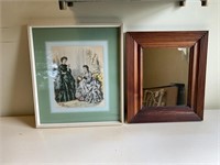 Victorian Print and Mirror