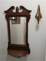 Mirror With Shelf and Wall Candle