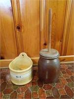 Vintage Butter Churner and Salt Container