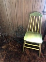 2 Racks and Painted Chair