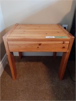 Two Wooden Side Tables One Has A Drawer