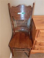 Antique Wooden Press Back Chair