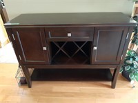 Wooden Buffet With  Three Drawers And Wine Rack