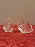 Mats Jonasson Wolf Crystal Sculptures