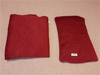 Red Single Sized Quilt And 1 Pillow