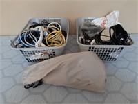 Two Baskets Of Miscellaneous Cables