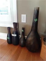 4 decor vases. Tallest is 22 1/4"