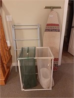 Ironing board, hamper, drying rack