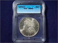 1879-S MORGAN SILVER DOLLAR, MS64 (ICG)