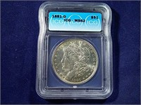 1881-O MORGAN SILVER DOLLAR, MS62 (ICG)