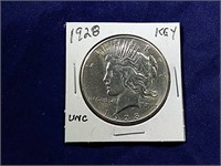 1928 PEACE SILVER DOLLAR, KEY DATE