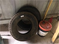 (2) Used Tires & 5 Gal Bucket w/
