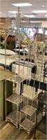 (2) ornate metal four tier display stands