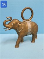The Elephant w/ Ring Cast Iron Bank