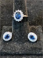 925 Sterling Ring Sapphire Stone Color 
Matching
