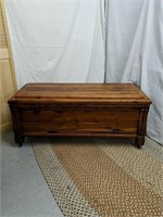 Wood Chest on casters 
48"x20" 21"tall