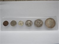 US Silver Coin set with Buffalo Nickel and Indian