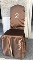 Brown Satin Chair Covers x 100, New