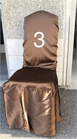 Brown Satin Chair Covers x 100, New