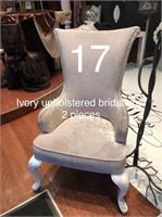 Ivory Upholstered Throne Chairs