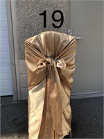 Gold Satin Chair Covers x 100, New