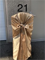 Gold Satin Chair Covers x 25, New