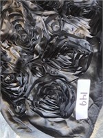 Black Rosette Fabric-washable