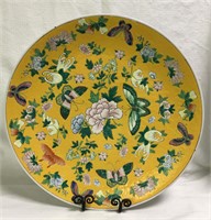Oriental Signed Floral Charger
