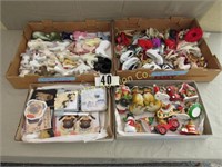 4 BOXES OF SHOES & PUG COLLECTIBLES - G/VG