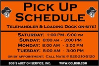 PickUp Schedule - NO SHIPPING!