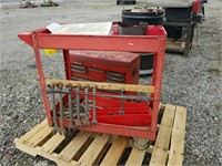 ROLLING SHOP CART W/ ASSTD WRENCHES & ETC