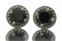 2.00 ct Natural Black Diamond Stud Earrings
