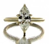 14kt Gold Marquise 1.50 ct Diamond Solitaire Ring