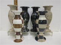 6 Marble Vases
