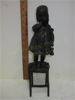 Solid Bronze Statue of Girl on Chair. 13"T