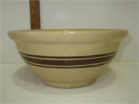 Stoneware Brown Band Mixing Bowl, 9 7/8"