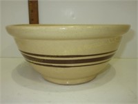 Brown Band Stoneware Mixing Bowl. 9 3/4"