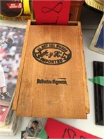 Football Trading Cards in Wooden Box