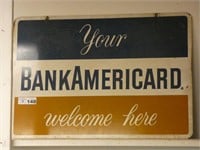 Bank Americard Metal Sign