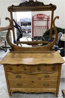 Antique 4 Drawer Oak Dresser