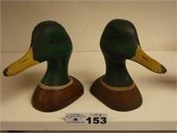 Solid Cast Iron Duck Book Ends