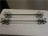 Early Pair of Cast Iron Curtain Rods
