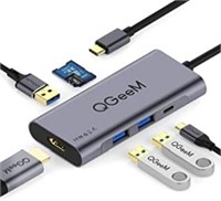 USB C Hub HDMI Adapter,QGeeM 7 in 1 Type C Hub to